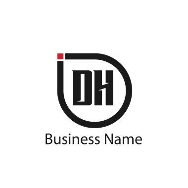 İlk harf Dh Logo tasarım şablonu