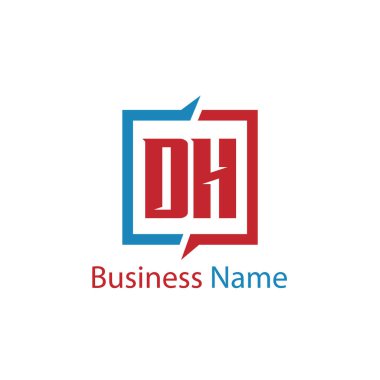 İlk harf Dh Logo tasarım şablonu