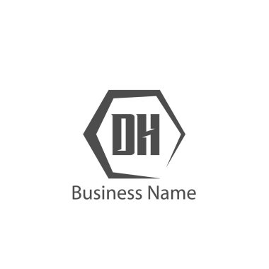 İlk harf Dh Logo tasarım şablonu