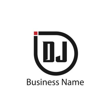 İlk harf Dj Logo tasarım şablonu