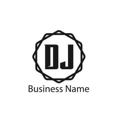 İlk harf Dj Logo tasarım şablonu