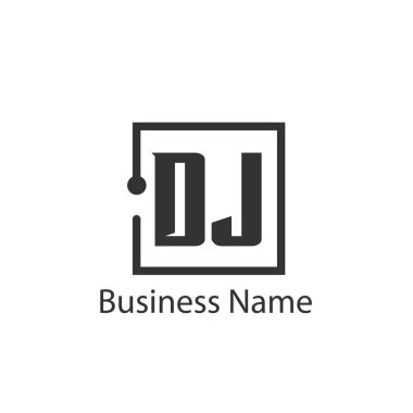 İlk harf Dj Logo tasarım şablonu