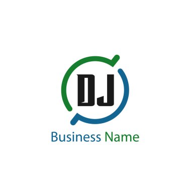 İlk harf Dj Logo tasarım şablonu