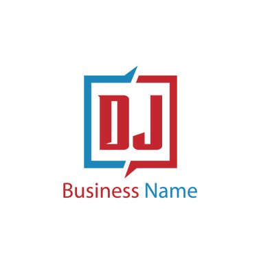 İlk harf Dj Logo tasarım şablonu