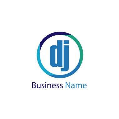 İlk harf Dj Logo tasarım şablonu
