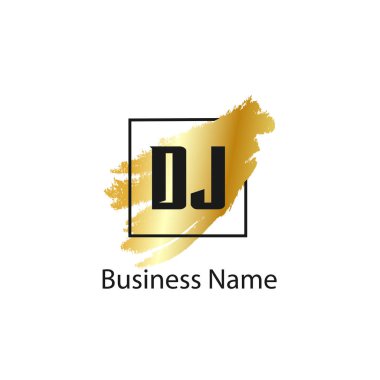 İlk harf Dj Logo tasarım şablonu