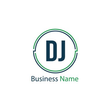 İlk harf Dj Logo tasarım şablonu