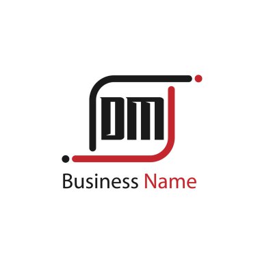 İlk Harf DM Logo Şablonu Tasarımı