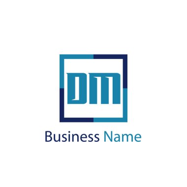 İlk Harf DM Logo Şablonu Tasarımı