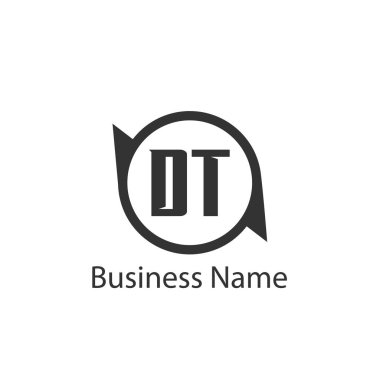 İlk harf Dt Logo tasarım şablonu