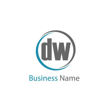 İlk harf Dw Logo tasarım şablonu