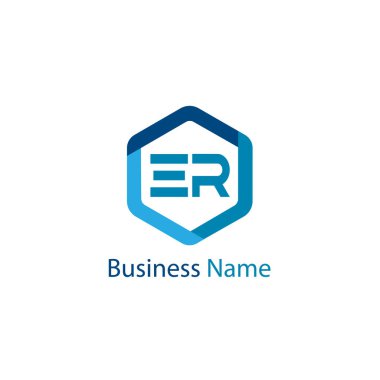 İlk harf Er Logo tasarım şablonu