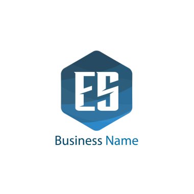 İlk harf Es Logo tasarım şablonu