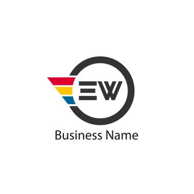 İlk harf Ew Logo tasarım şablonu