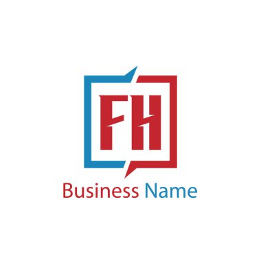 İlk harf Fh Logo tasarım şablonu