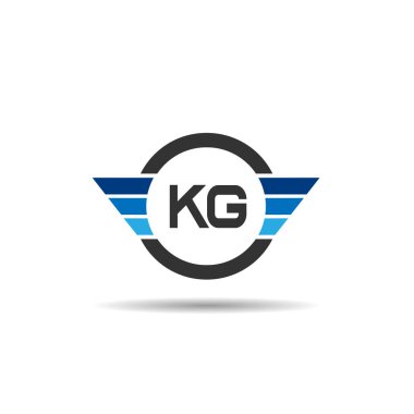 İlk harf Kg Logo tasarım şablonu