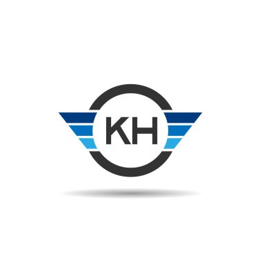İlk harf Kh Logo tasarım şablonu