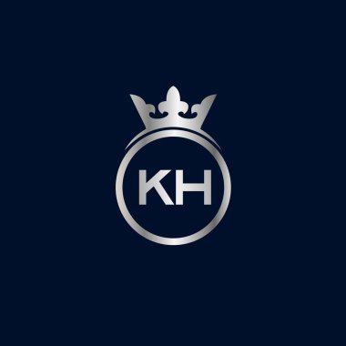 İlk harf Kh Logo tasarım şablonu
