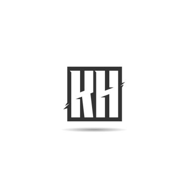 İlk harf Kh Logo tasarım şablonu