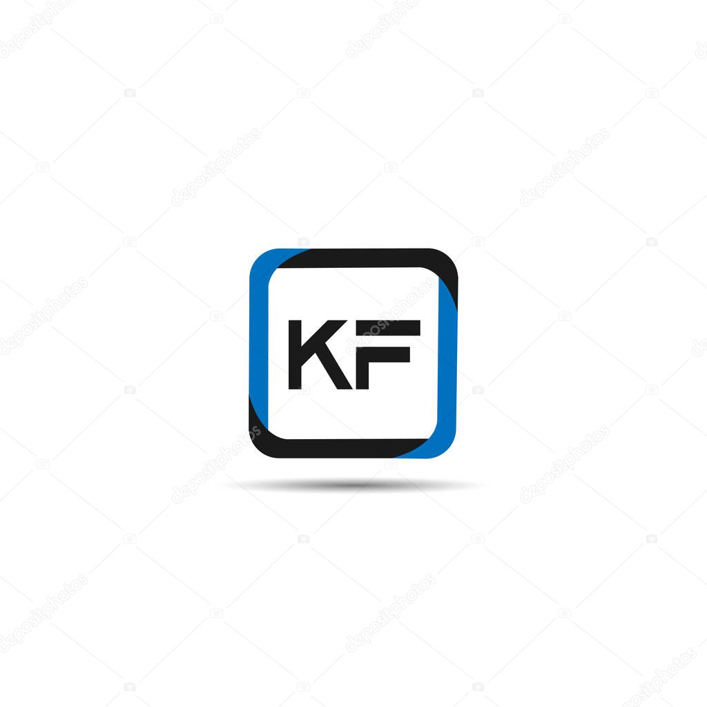 Initial Letter KF Logo Template Design