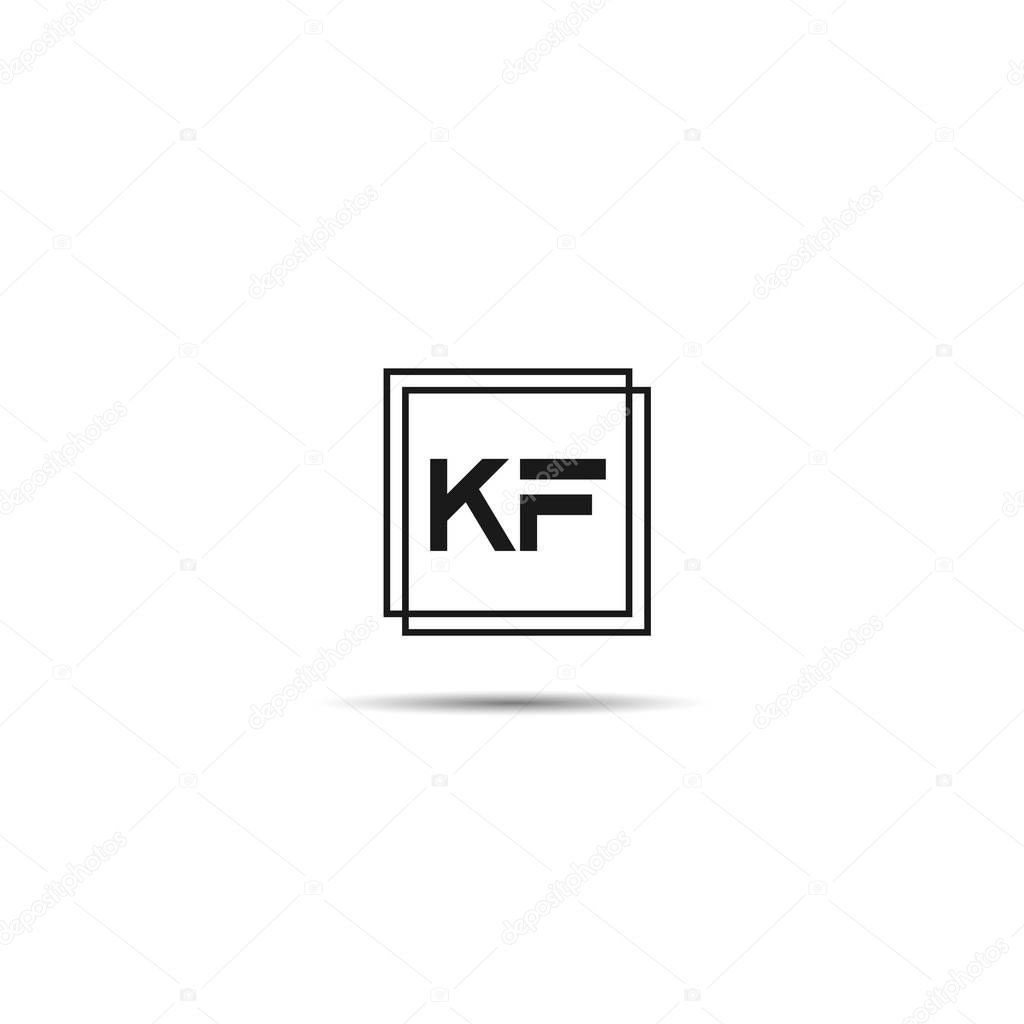 Initial Letter KF Logo Template Design