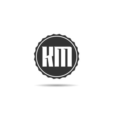 İlk harf Km Logo tasarım şablonu