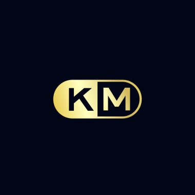 Initial Letter KM Logo Template Design clipart