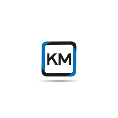 İlk harf Km Logo tasarım şablonu