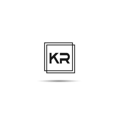 İlk harf Kr Logo tasarım şablonu