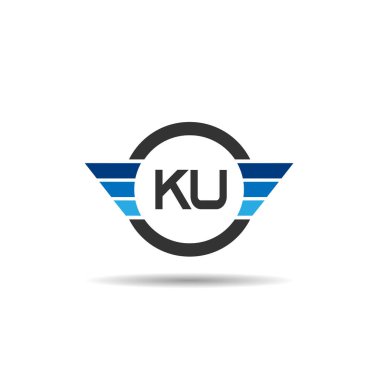 İlk harf Ku Logo tasarım şablonu