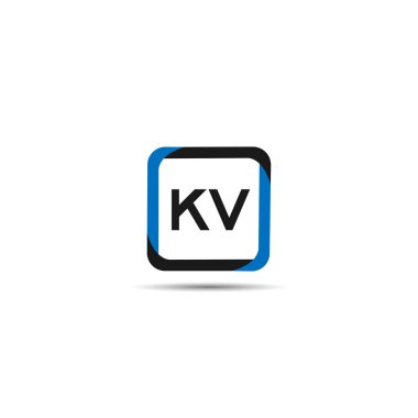 İlk harf Kv Logo tasarım şablonu