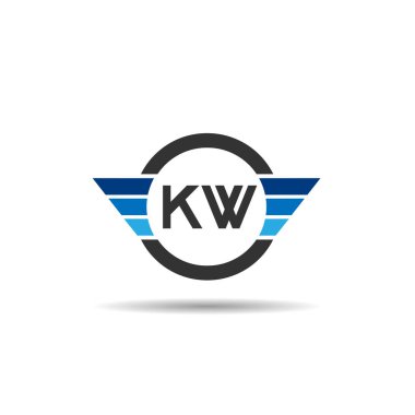 İlk harf Kw Logo tasarım şablonu