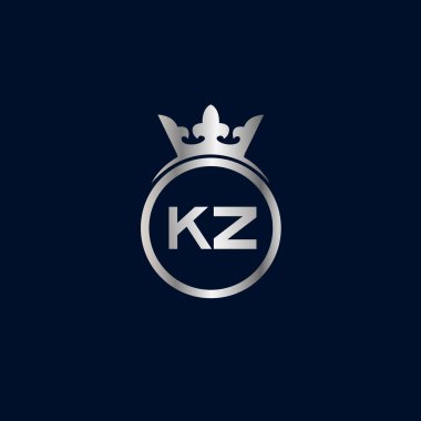 İlk harf Kz Logo tasarım şablonu