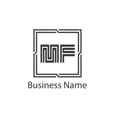 Initial Letter MF Logo Template Design clipart