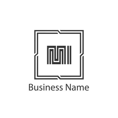 İlk harf Mi Logo tasarım şablonu
