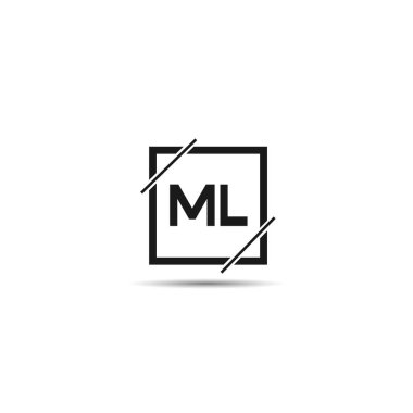 İlk harf Ml Logo tasarım şablonu