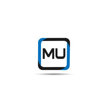 İlk mektup Mu Logo tasarım şablonu