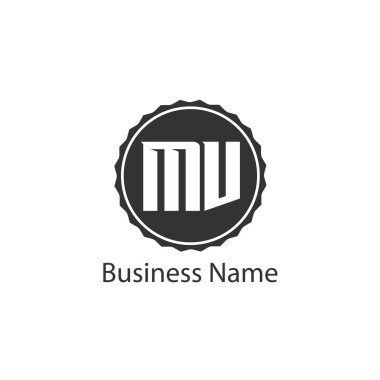 İlk harf Mv Logo tasarım şablonu