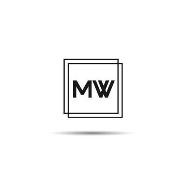 İlk harf Mw Logo tasarım şablonu