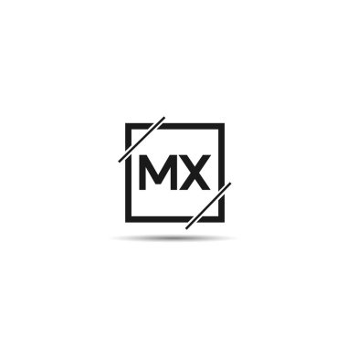 İlk harf Mx Logo tasarım şablonu