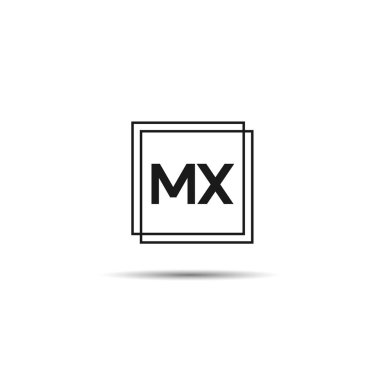 İlk harf Mx Logo tasarım şablonu
