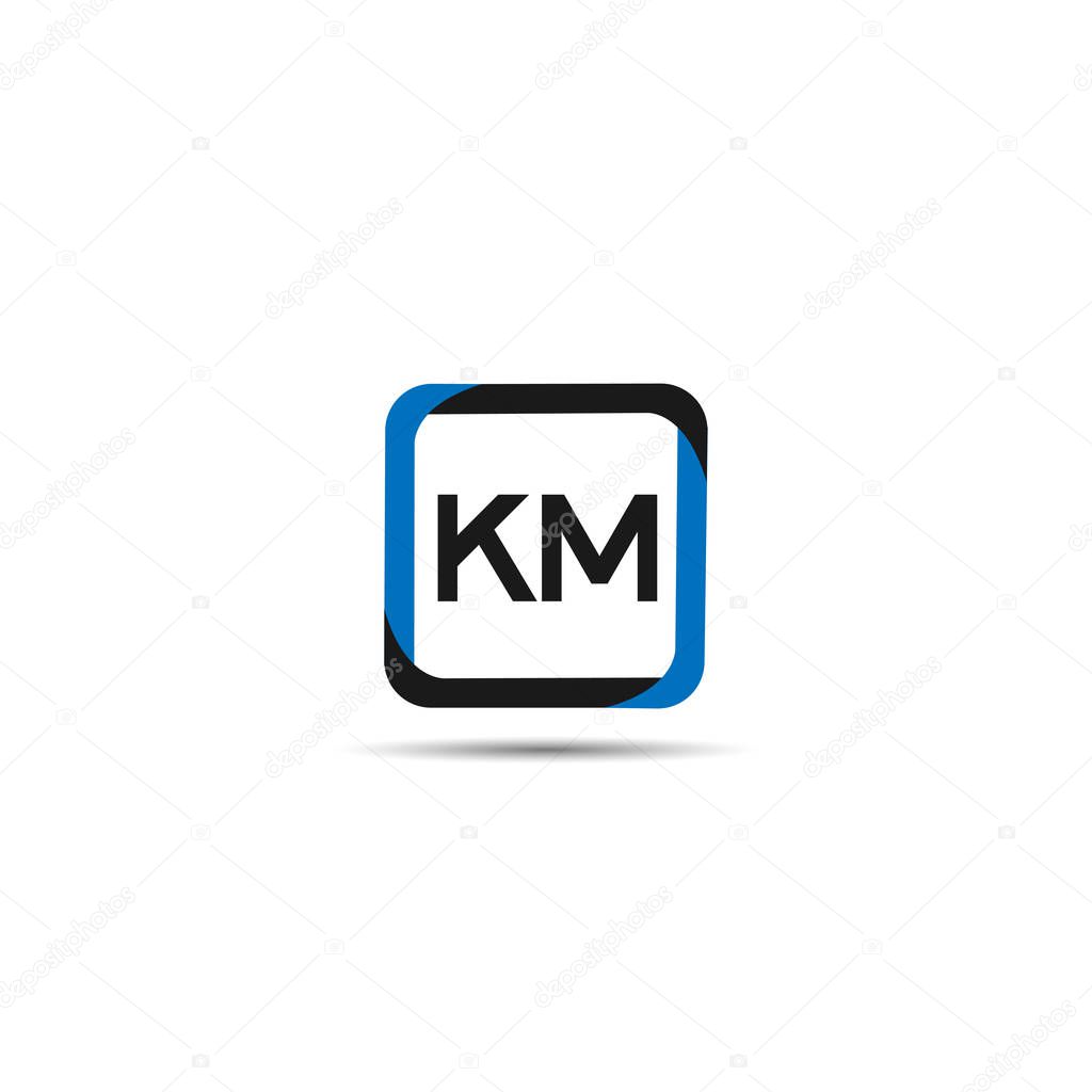 Initial Letter KM Logo Template Design