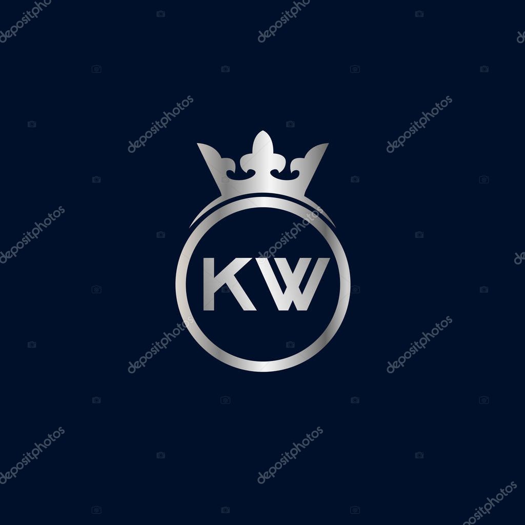 Initial Letter KW Logo Template Design