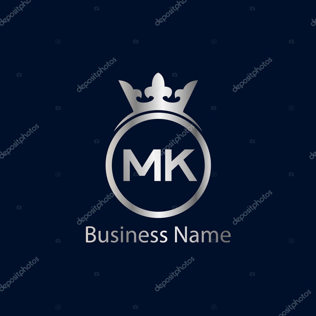 Initial Letter MK Logo Template Design