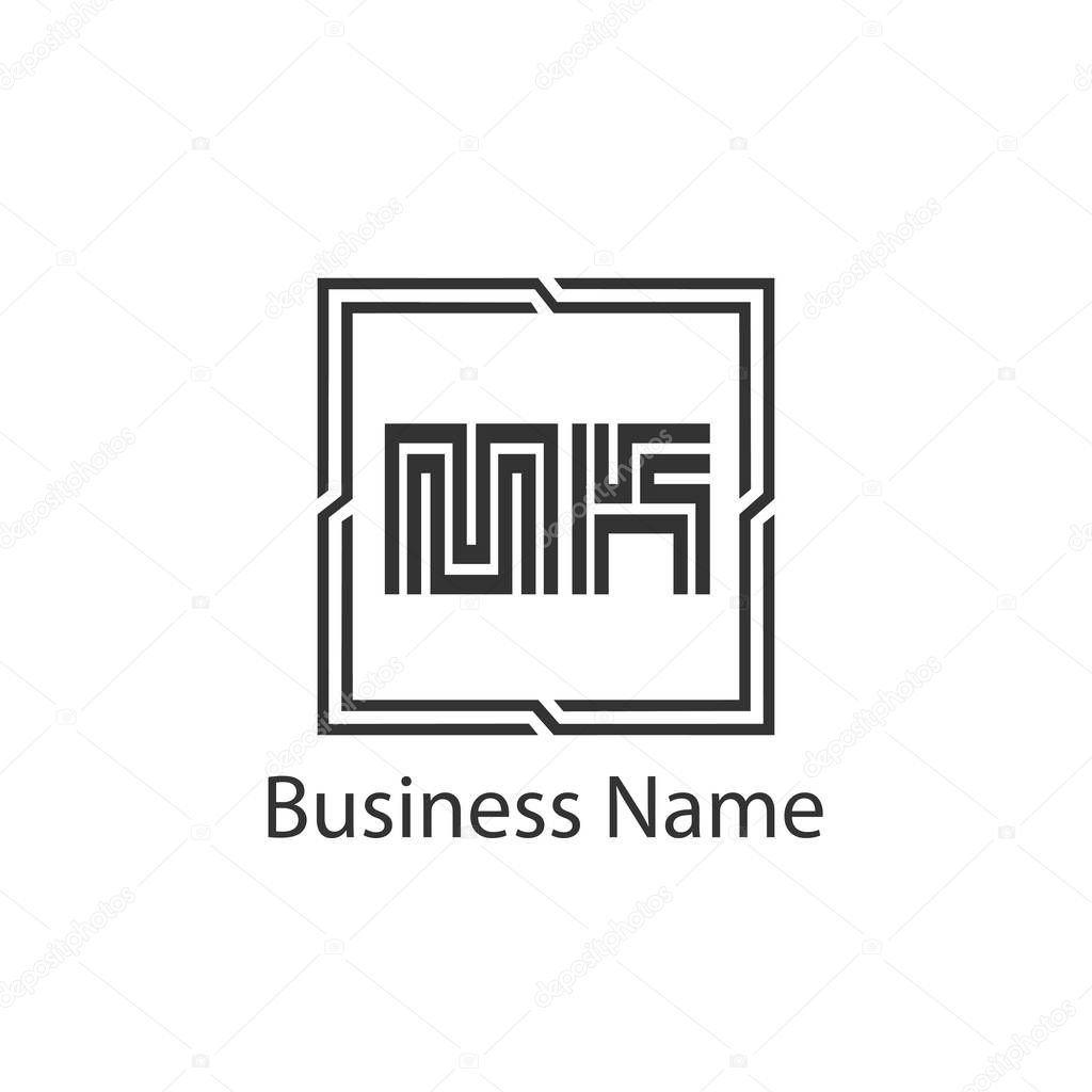 Initial Letter MK Logo Template Design