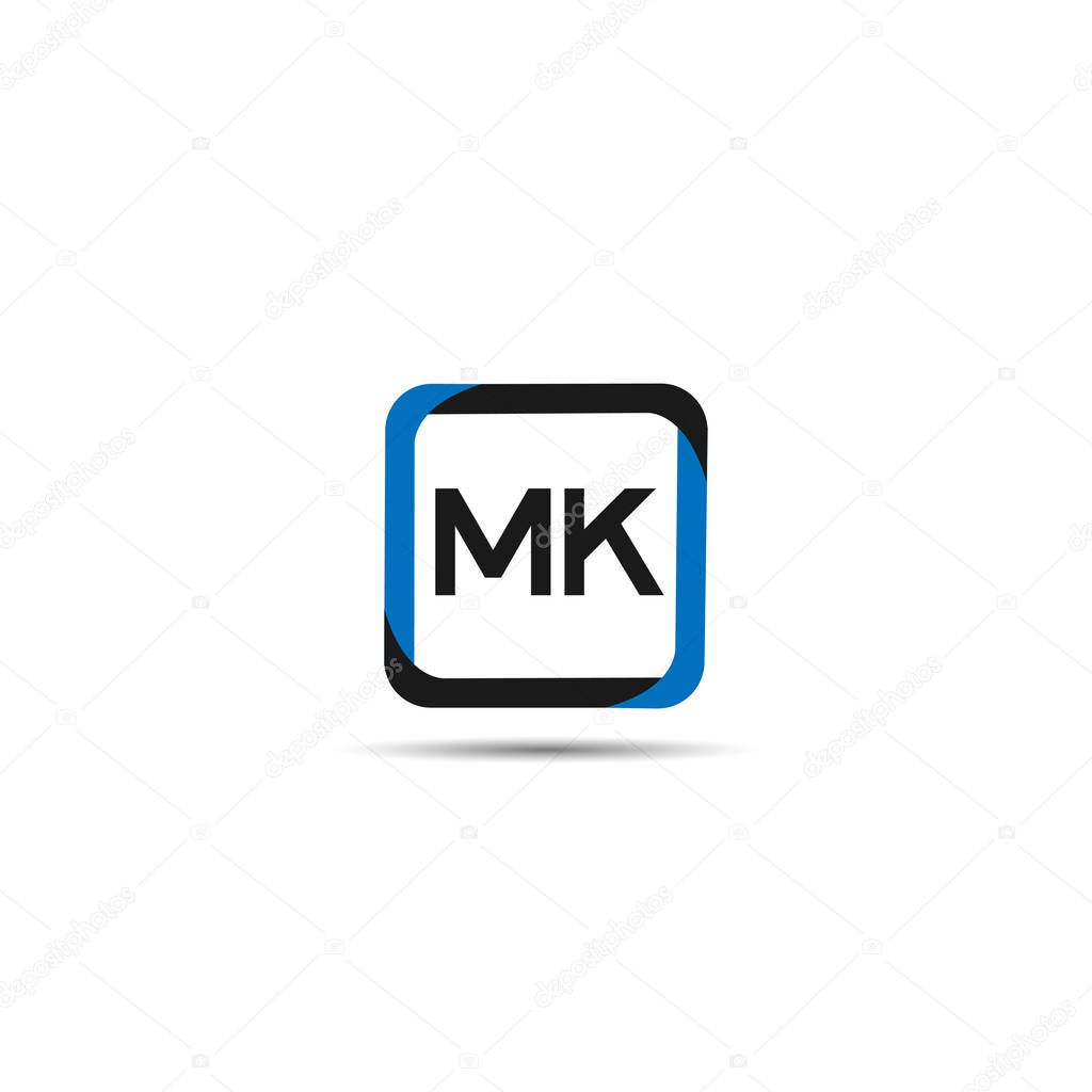 Initial Letter MK Logo Template Design
