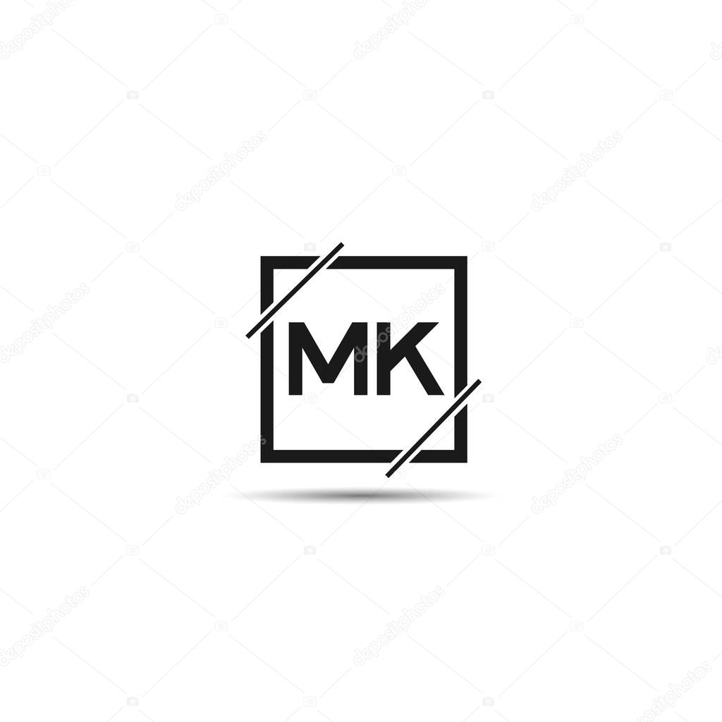 Initial Letter MK Logo Template Design