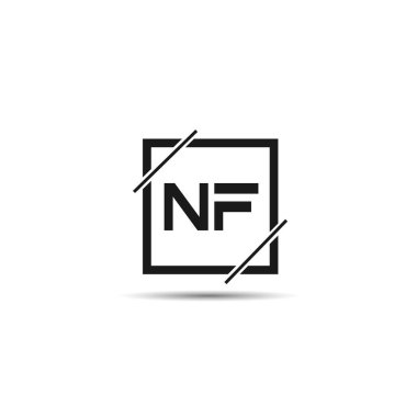 İlk mektup Nf Logo tasarım şablonu