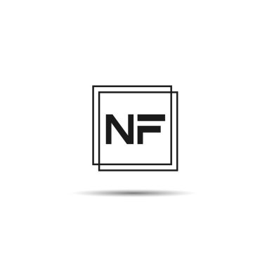 İlk mektup Nf Logo tasarım şablonu
