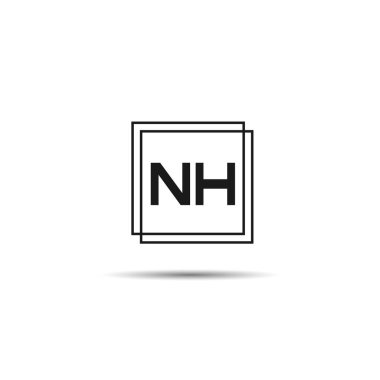 İlk mektup Nh Logo tasarım şablonu